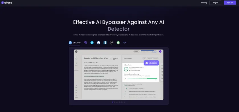 uPass AI Review Humanize AI Text Online for Free